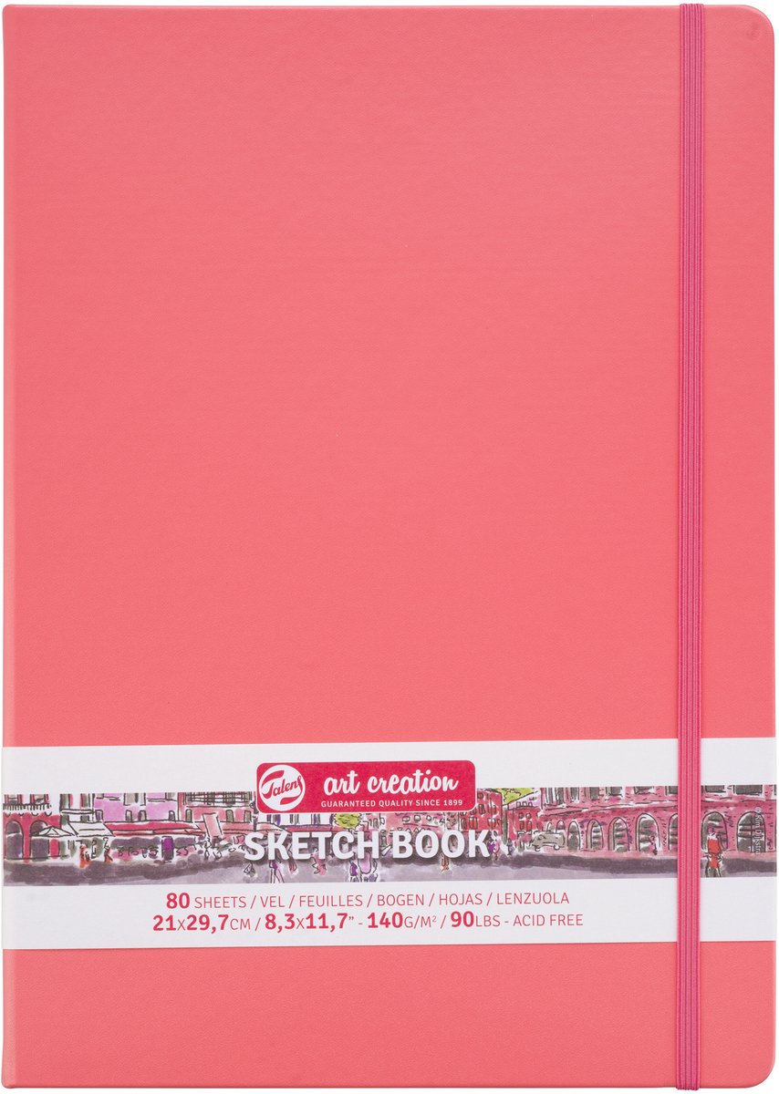 Talens art création carnet de croquis rouge corail 21 x 29,7 cm 140 g 80 feuilles