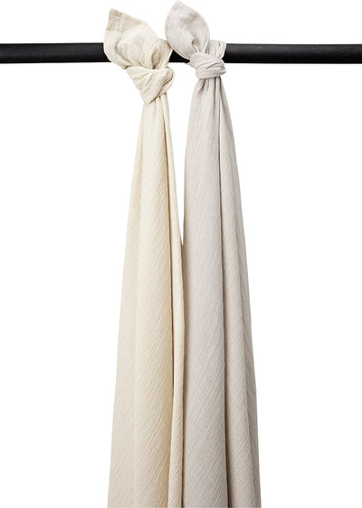 Lange Meyco baby uni - paquet de 2 - hydrophile prélavé - grège sable doux - 120x120cm