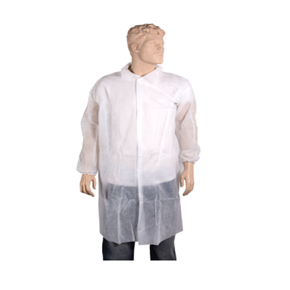 Veste visiteur non tissée Cmt à boutons pression xl blanc (50 pièces)