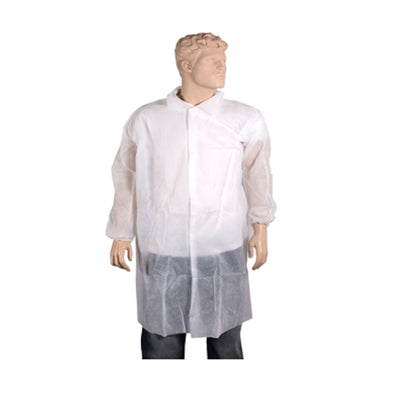 Veste visiteur non tissée Cmt à boutons pression xl blanc (50 pièces)