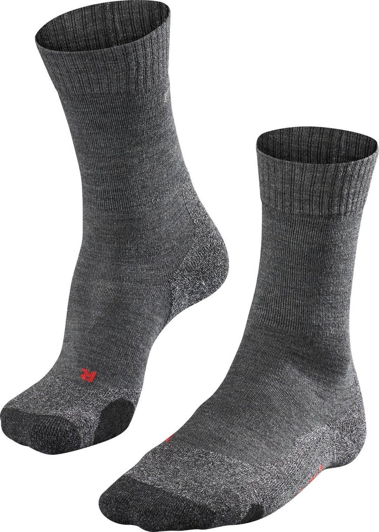 Falke tk2 anti-ampoules laine épaisse matière fonctionnelle chaussettes de randonnée femme gris - taille 37-38