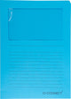 Q-connect l-map avec fenêtre | 120 g m² | a4 | paquet de 100 pièces | bleu