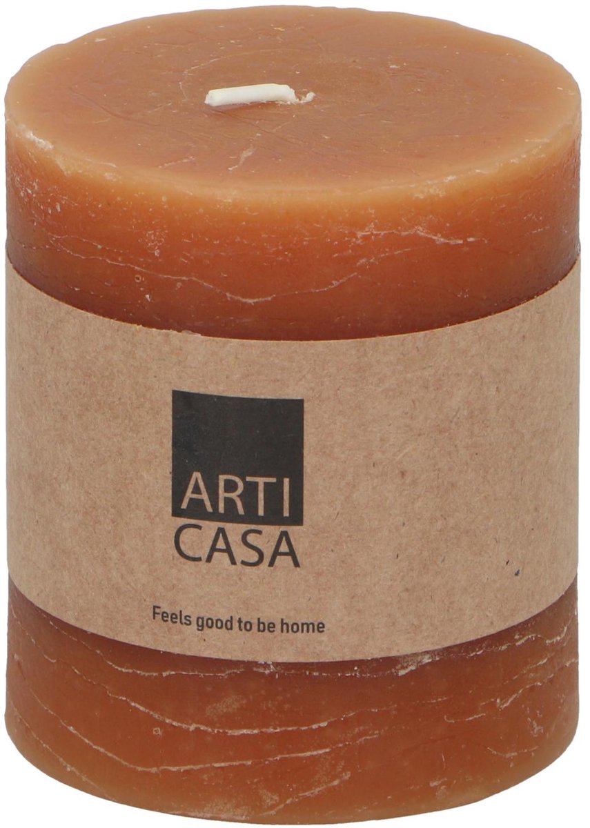 Bougie pilier Arti casa ø7 x 8 cm - 30 heures de combustion - orange