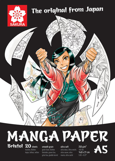Papier manga Sakura A5, 250g, 20 feuilles