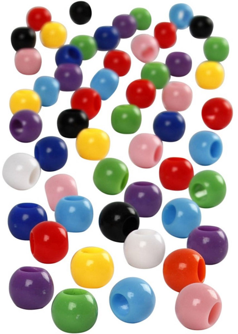 Perles poney Creativ Company, d 8 mm, diamètre du trou 4 mm, env. 2280 pièces, différentes couleurs, 415 g, 700 ml 1 boîte