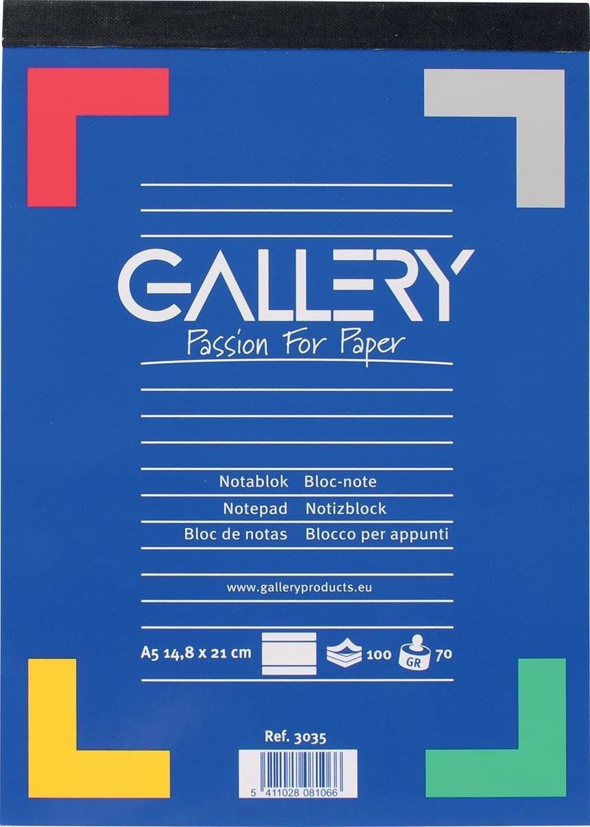Bloc-notes Gallery, ft A5, ligné, bloc de 100 feuilles