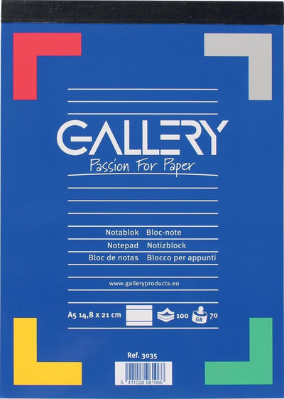 Bloc-notes Gallery, ft A5, ligné, bloc de 100 feuilles