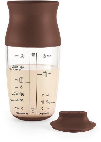 Shaker à pâte Lékué pour crêpes - marron