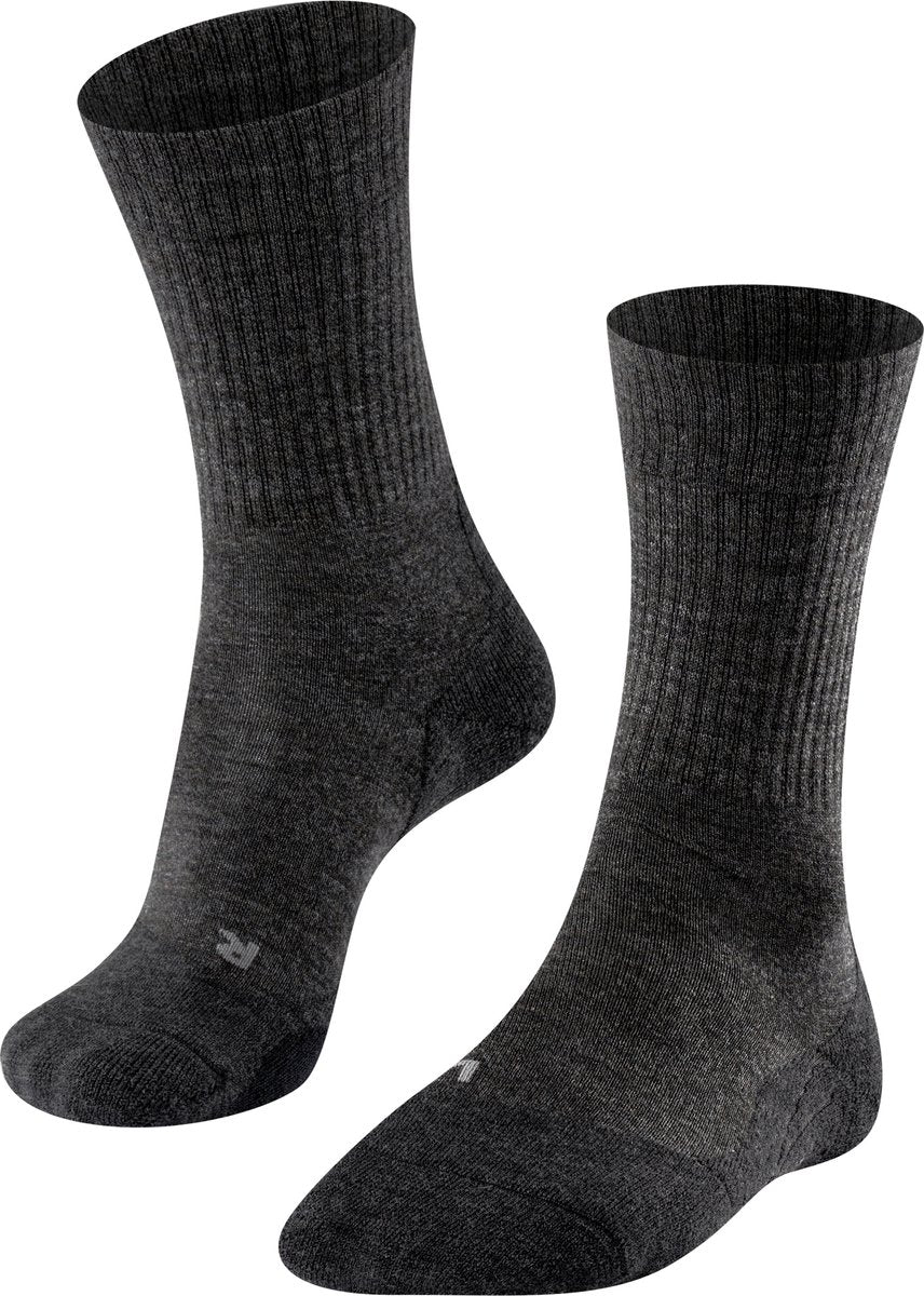 Falke tk2 laine anti-ampoules laine épaisse matériau fonctionnel chaussettes de randonnée hommes gris - taille 42-43