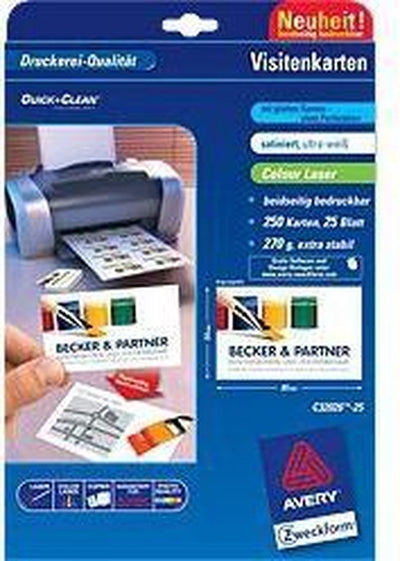 Cartes de visite avery zweckform blanc