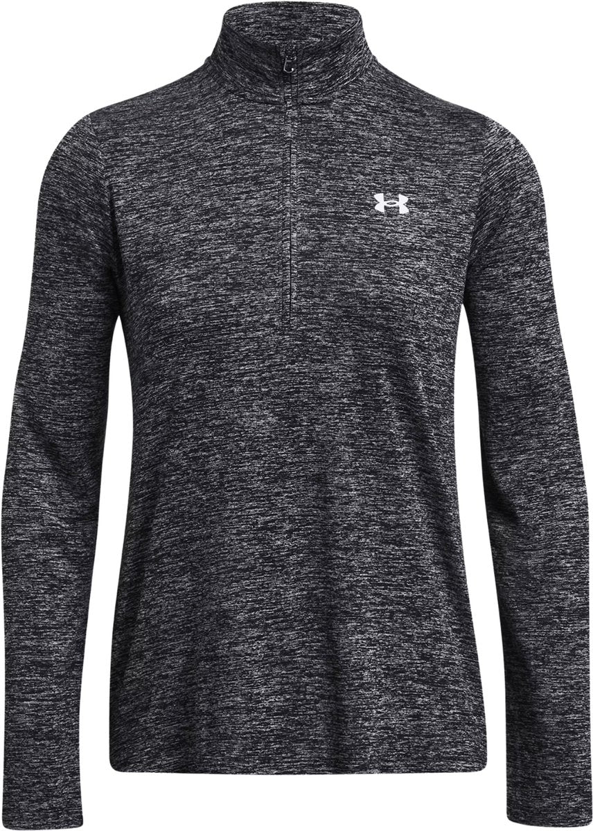 Under armour tech 1 2 zip-twist-blk pull de sport femme - noir - blanc