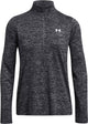 Under armour tech 1 2 zip-twist-blk pull de sport femme - noir - blanc