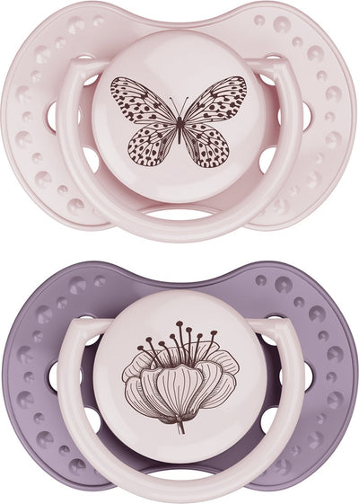 Difrax lovi sucette dynamique - classe - 6 à 18 mois - rose violet - 2 pièces