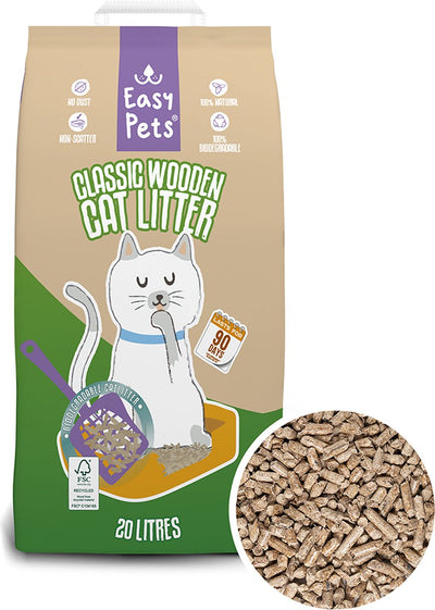 Easypets Biodégradable Wood Pellets Cat Litter