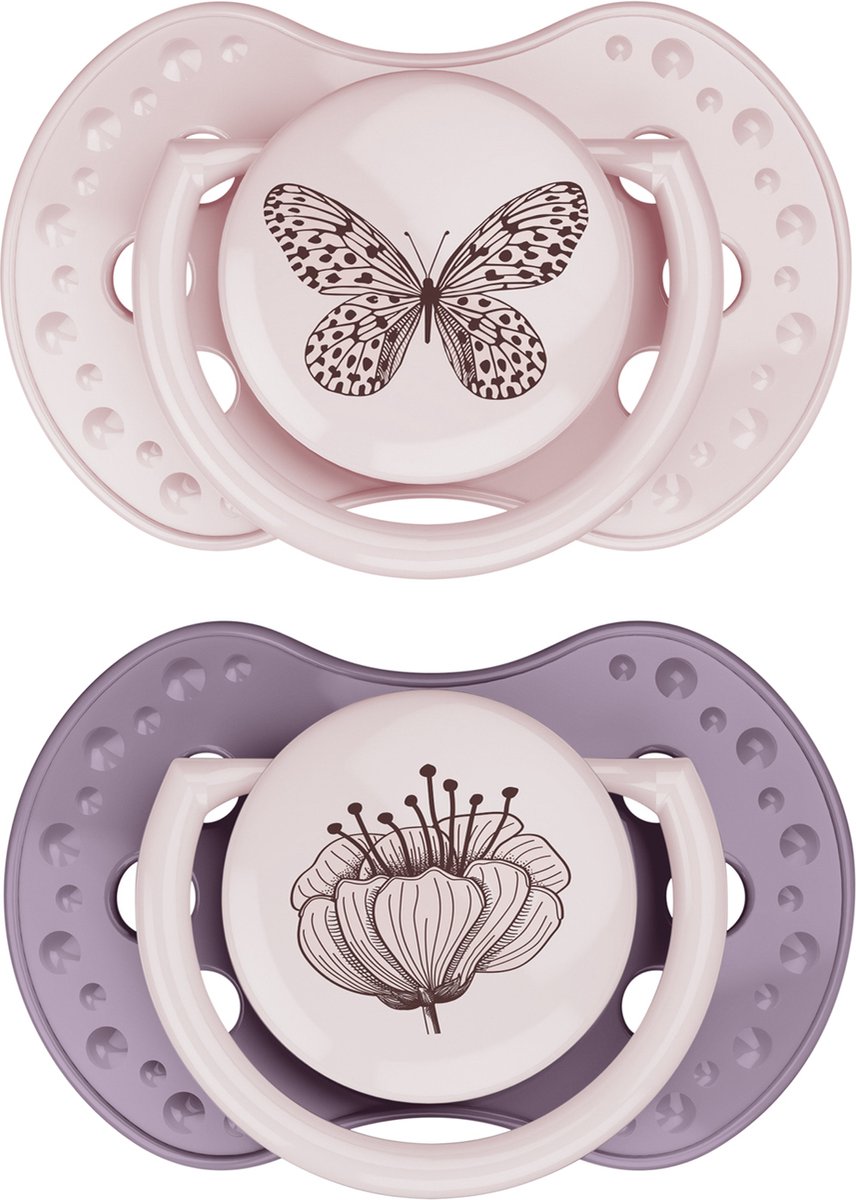 Difrax lovi sucette dynamique - chic - 18+ mois - rose violet - 2 pièces