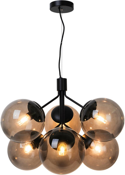 Nordlux ivona suspension-6xe27-verre fumé noir