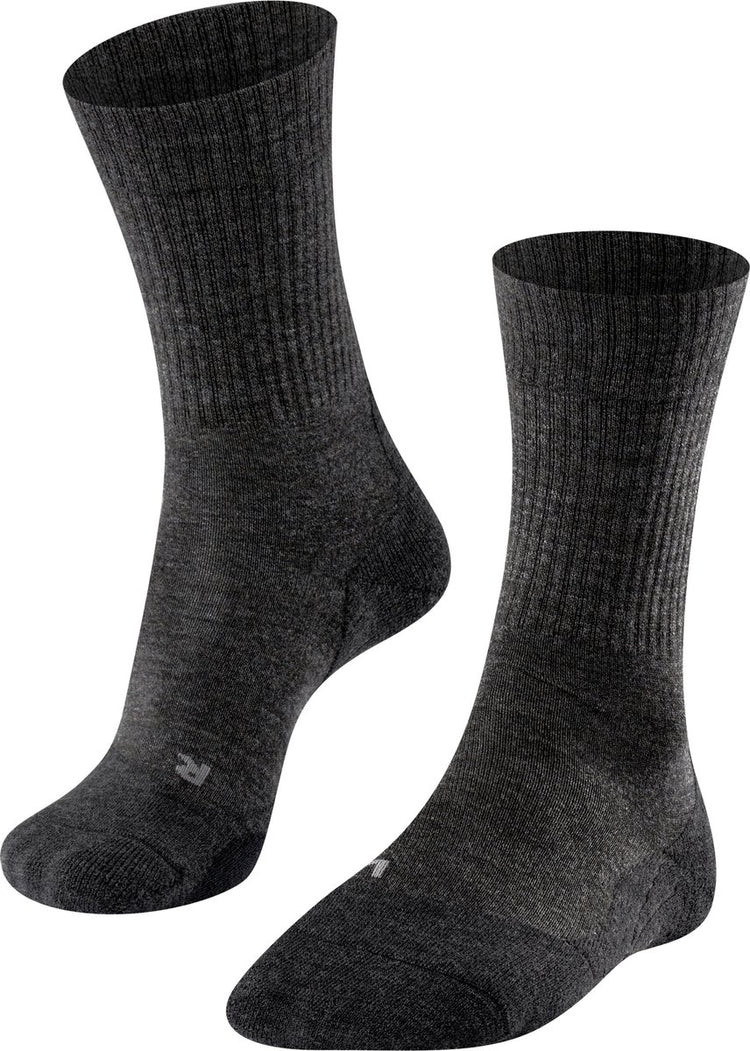 Falke tk2 laine anti-ampoules laine épaisse matériau fonctionnel chaussettes de marche hommes gris - taille 46-48