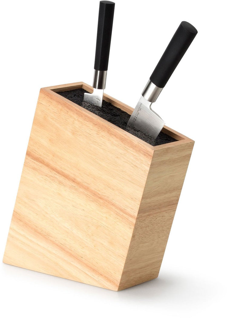 Bloc à couteaux Continenta en bois - bois d'hévéa - 27,5x22x9cm - couteaux non inclus