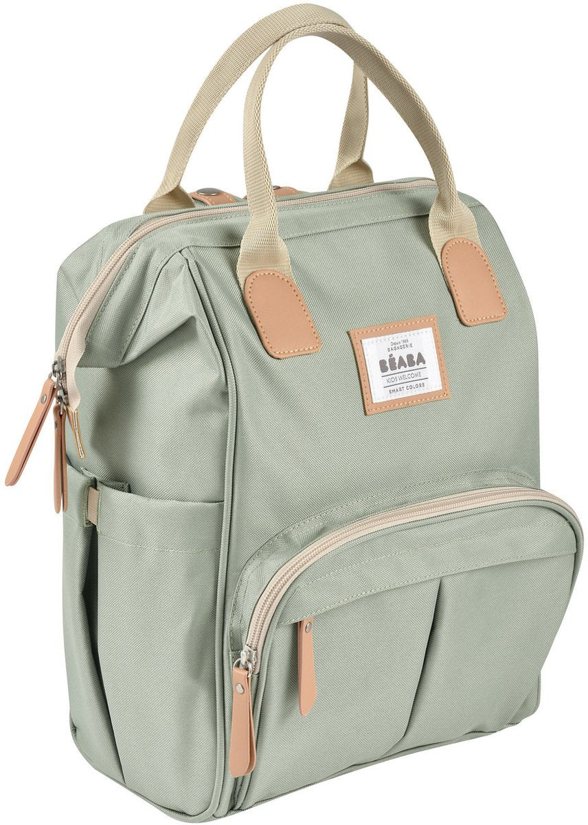 Béaba sac à dos à langer Wellington - avec matelas à langer - unisexe - isolé hydrofuge - vert sauge