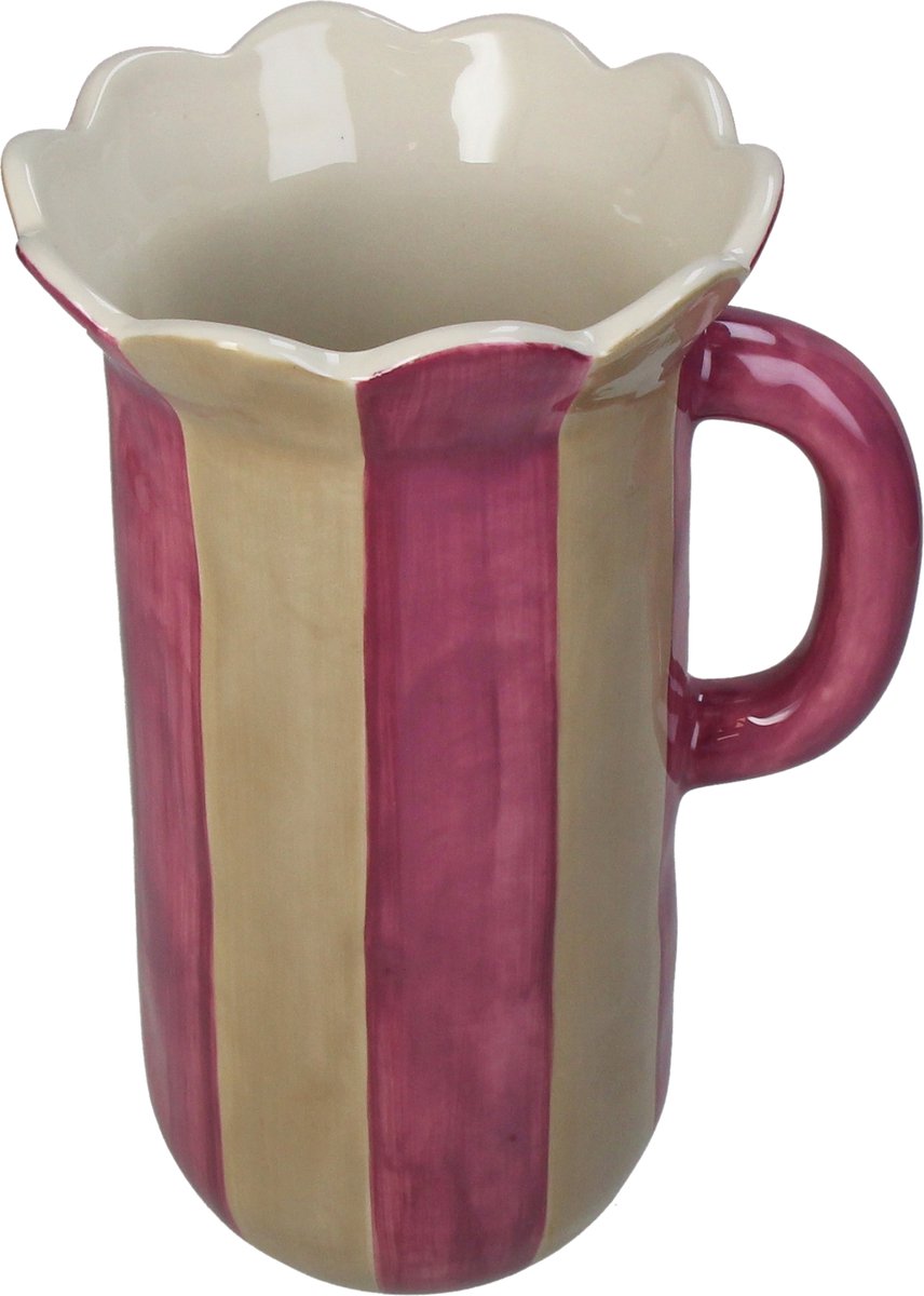 Vase collection HD rayures faïence 16x13,8x25,5cm