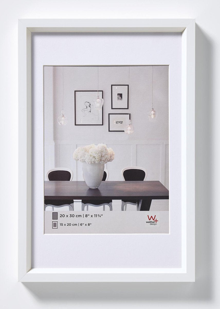 Style Walther en acier - cadre en plastique - format photo 40x60 cm - blanc