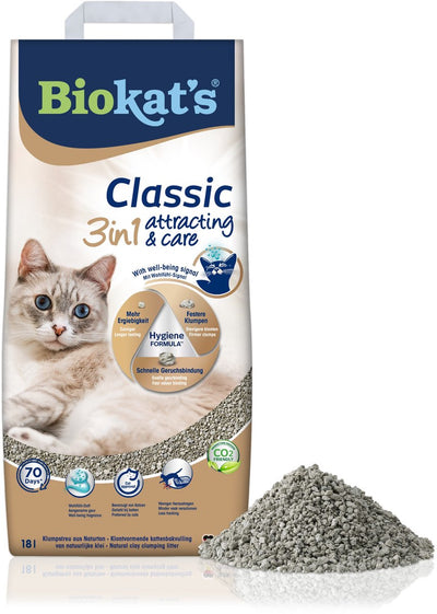 Le soin attirant classique de Biokat - 18 l - litière pour chat - agglomérante