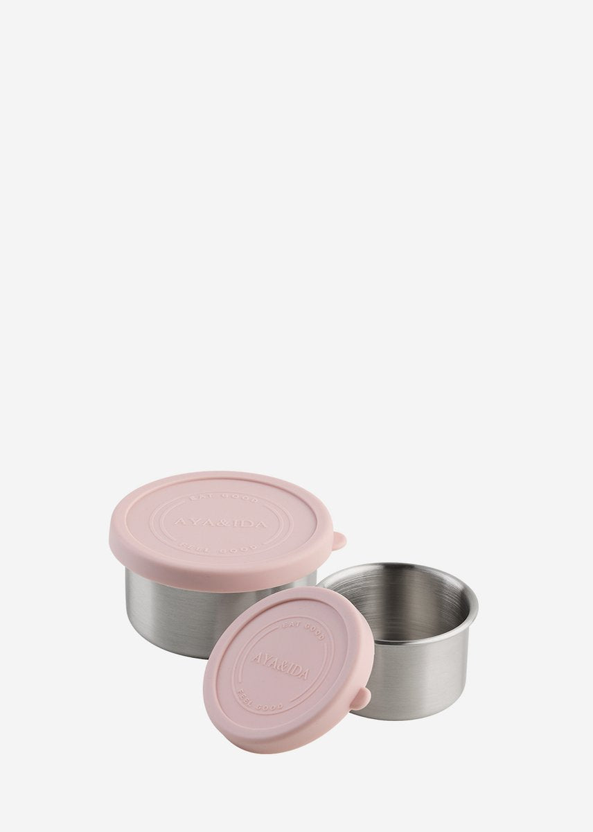 Aya ida aya ida - set de récipients à collations - boîte à lunch - boîte à pilules - ensemble de récipients alimentaires - récipient à granola - 100 ml + 200 ml - rose tendre