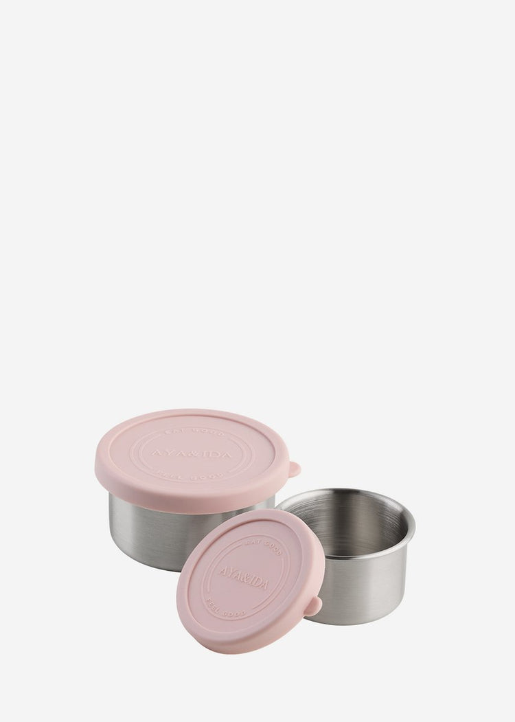 Aya ida aya ida - set de récipients à collations - boîte à lunch - boîte à pilules - ensemble de récipients alimentaires - récipient à granola - 100 ml + 200 ml - rose tendre