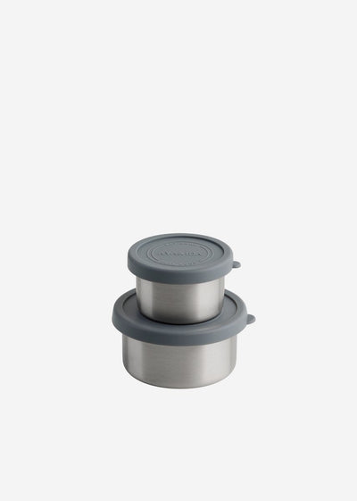 Aya ida aya ida - set de récipients à collations - boîte à lunch - boîte à pilules - ensemble de récipients alimentaires - récipient à granola - 100 ml + 200 ml - gris foncé