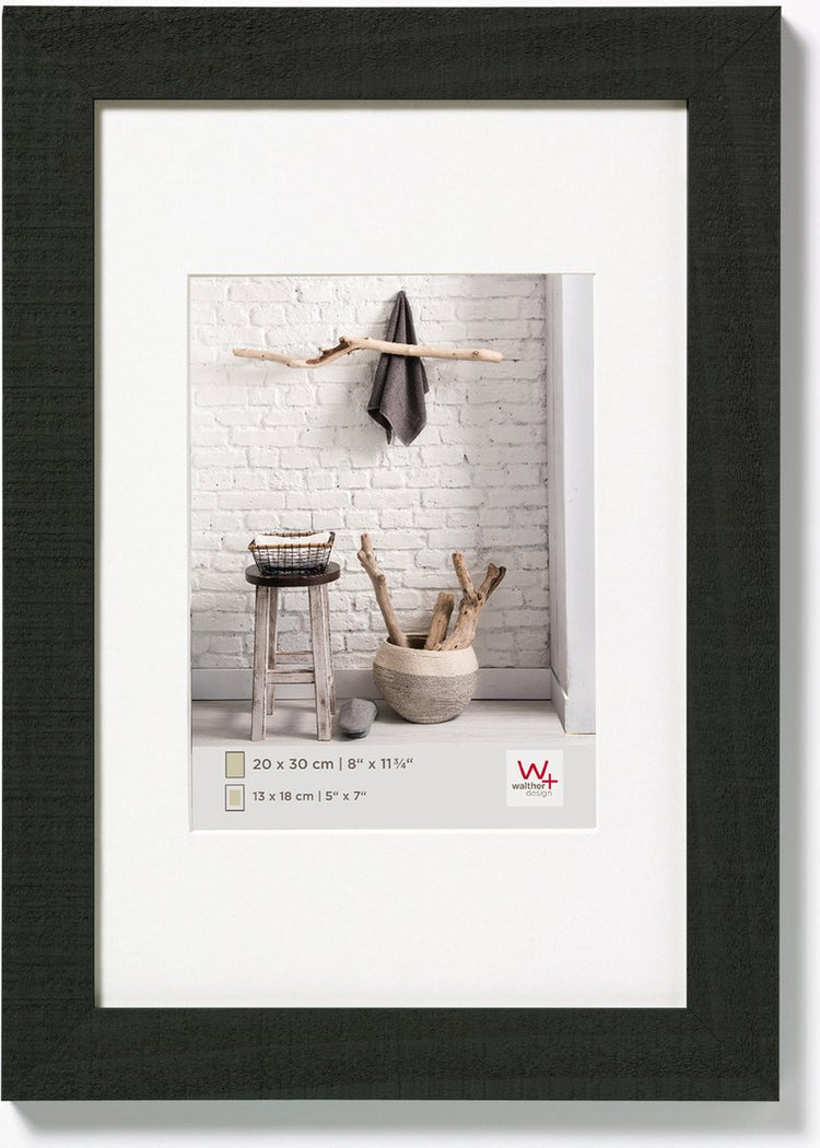 Walther home - cadre en bois - format photo 24x30 cm - noir