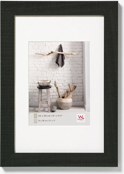 Walther home - cadre en bois - format photo 15x20 cm - noir