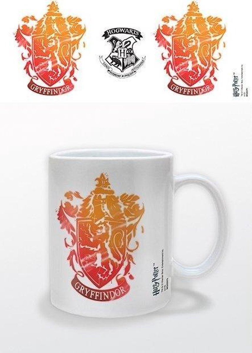 Harry Potter - tasses avec écusson au pochoir de Gryffondor