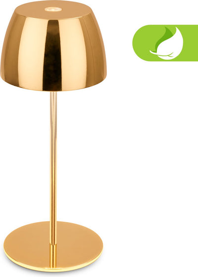 Briloner serina mini - lampe de table LED sans fil ip44 - 7503017 - dimmable - tactile - résistant aux éclaboussures - sans fil - batterie et source lumineuse remplaçables - ø8 x 20 cm - couleur or