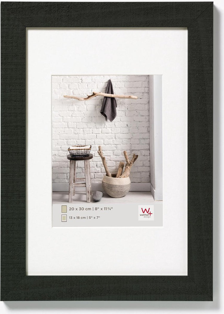 Walther home - cadre en bois - format photo 18x24 cm - noir