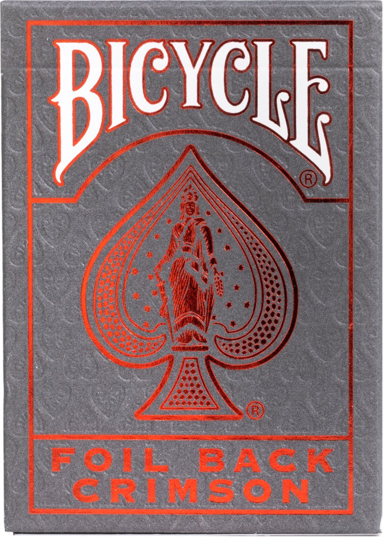 Bicycle metalluxe crimson rider back - cartes à jouer premium - finition feuille - poker - objet de collection
