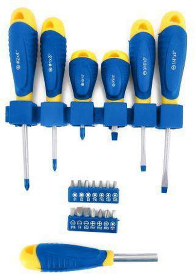 Jeu d'embouts de tournevis Kinzo - 21 pièces - 3x tête cruciforme, 3x tête fendue - 14 embouts de différentes formes et tailles, dont Torx