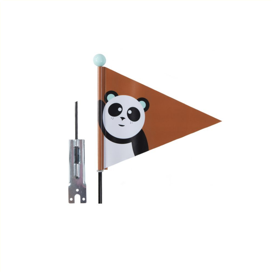 Drapeau de sécurité PEXKIDS PANDA BRAUN avec un imprimé Panda