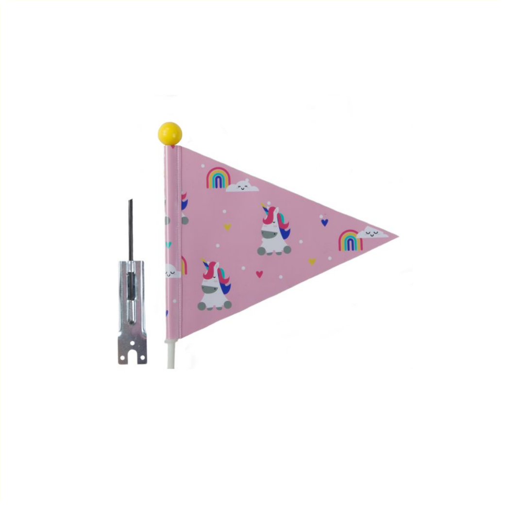 Drapeau de sécurité pexkids rose licorn avec imprimé licorn