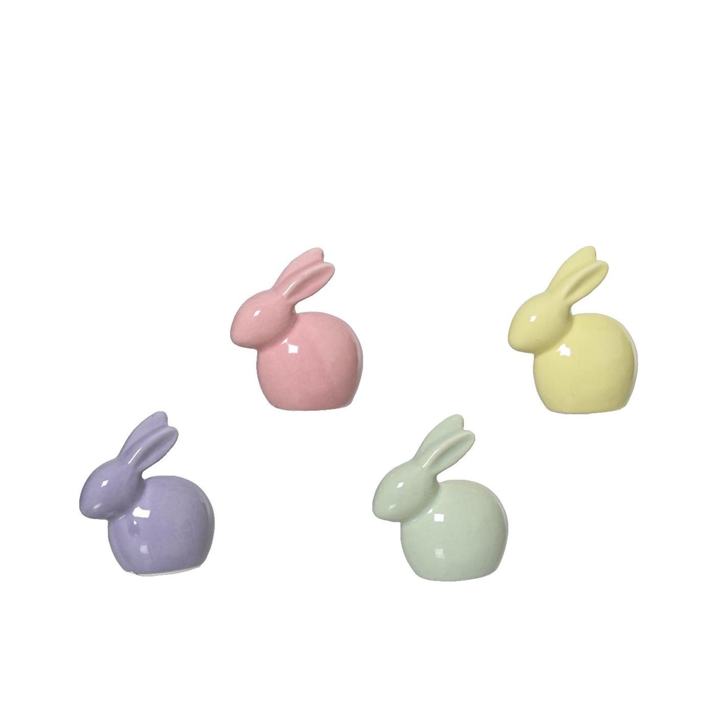 Decoris figurine lapin porcelaine 3x6,5x6cm