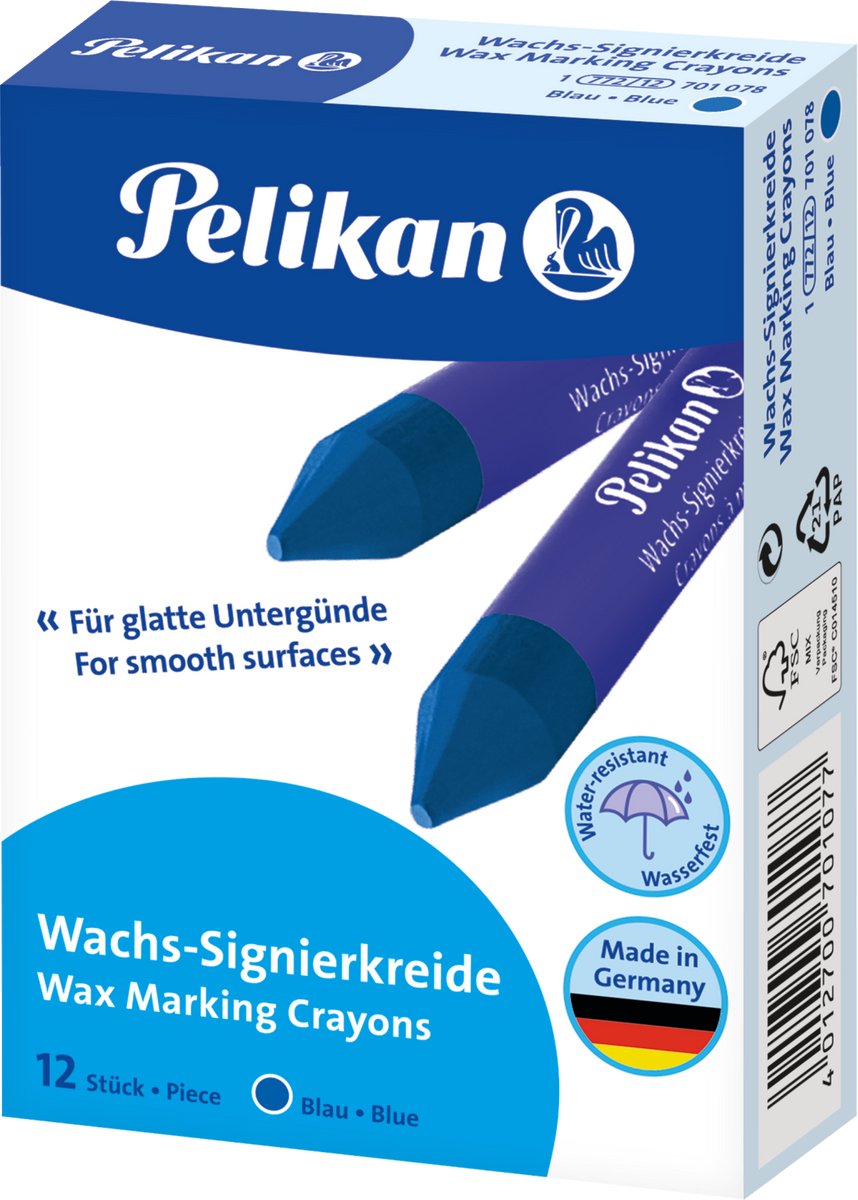 Craie de marque Pelikan 772 - bleue - 12 pièces
