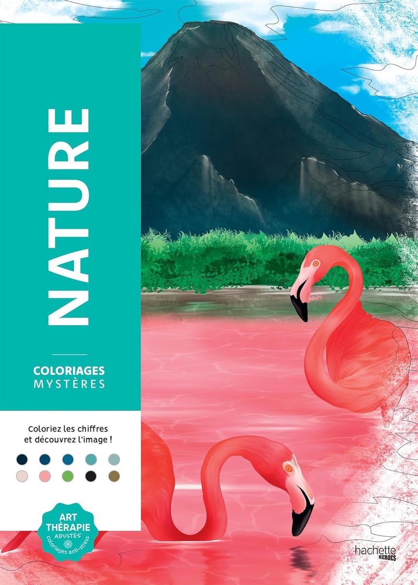 Hachette coloriages mystères nature - livre de coloriage couleur par numéro pour adultes -