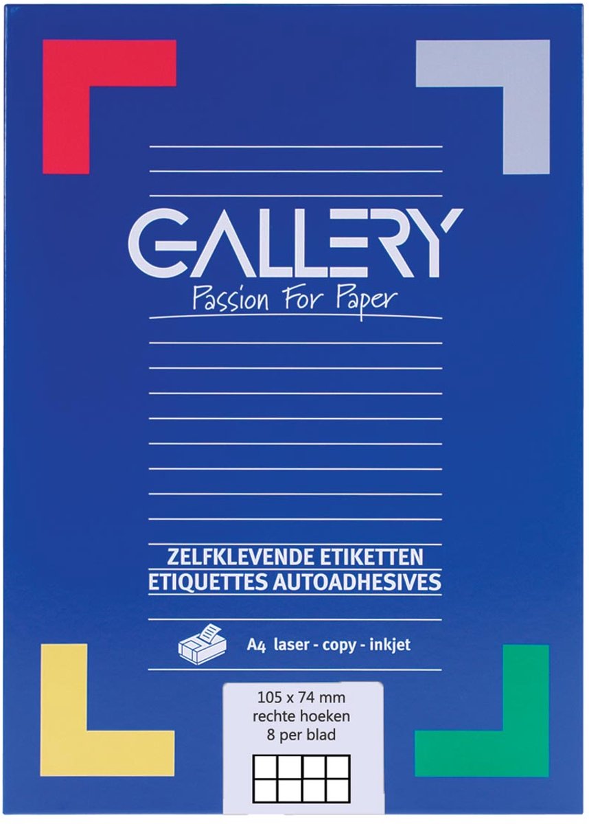 Galerie 100 feuilles d'étiquettes 105 x 74 mm