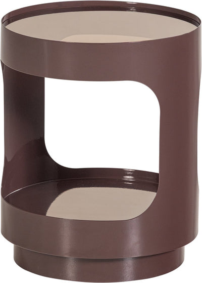 Table d'appoint Woood sero - métal verre - marron - 45x37x37