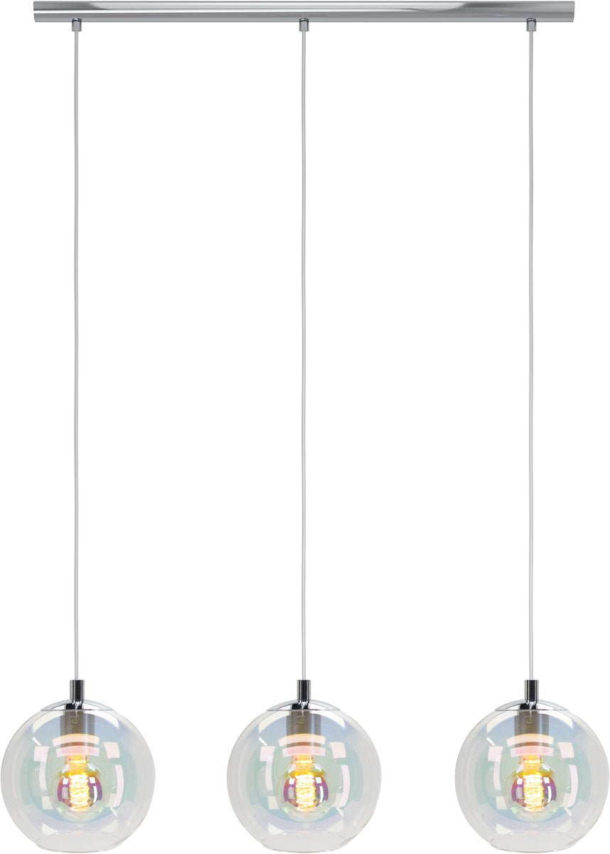Suspension Eglo ariscani 2 - e27 - 76,5 cm - verre coloré chrome