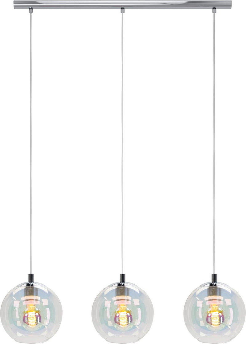 Suspension Eglo ariscani 2 - e27 - 76,5 cm - verre coloré chrome