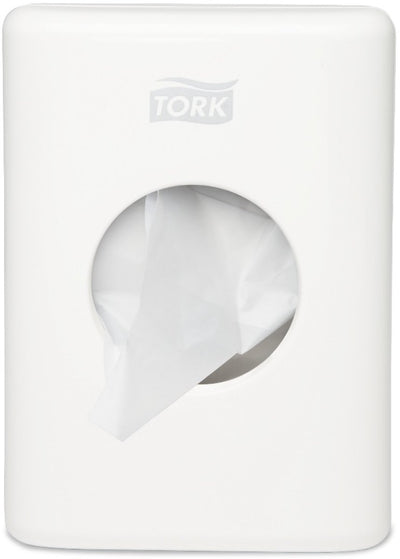 Tork 566000 distributeur de sacs pour serviettes hygiéniques blanc 36x140x100mm par pièce Distributeur de sacs pour serviettes hygiéniques (566000)