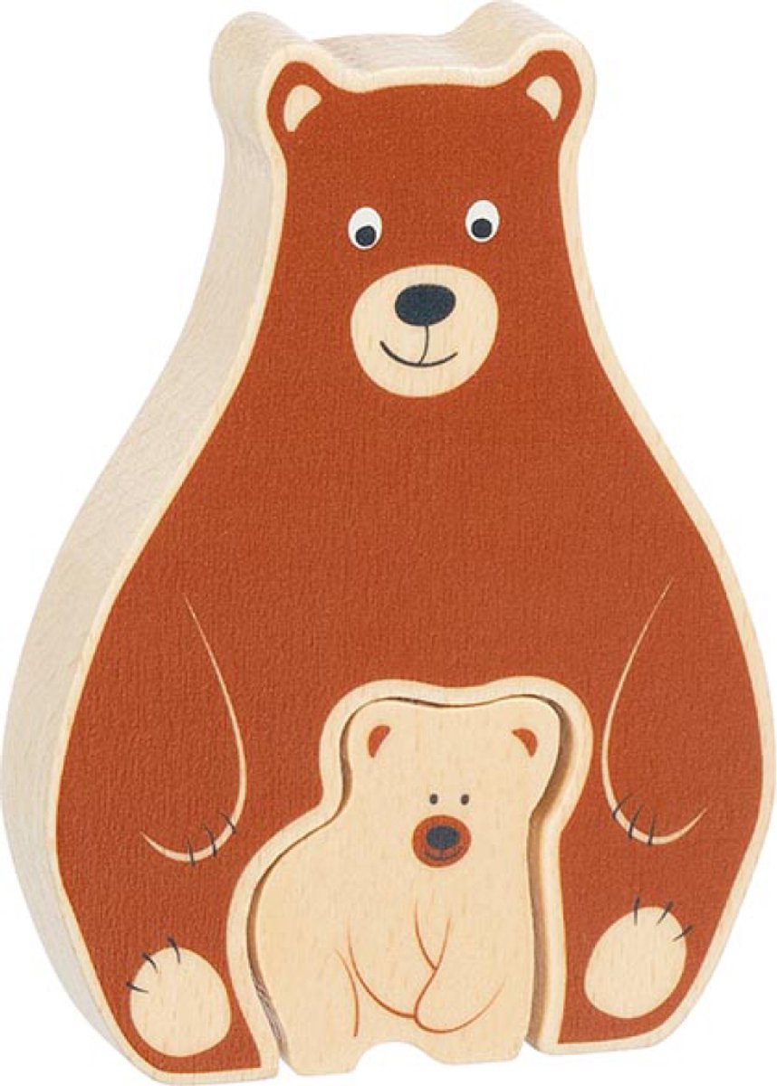 Goki Wooden Puzzle Standing Beert, 2e.