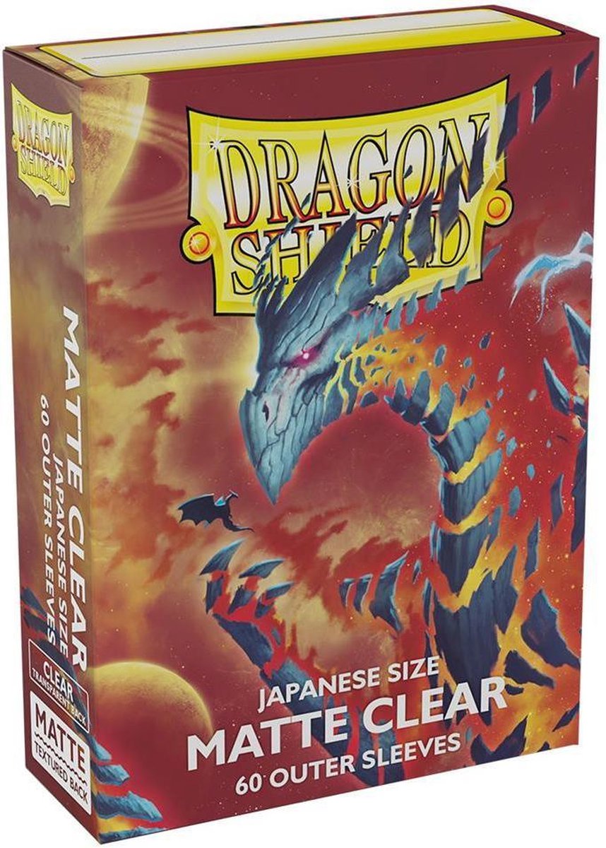 Pochettes extérieures Dragon Shield transparentes mates - Format japonais pour cartes jusqu'à 59x86 mm