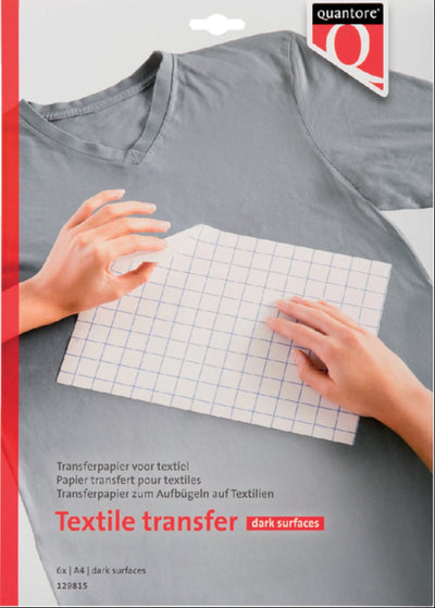 Papier transfert Quantore pour textiles - 6 feuilles - vêtements foncés - a4