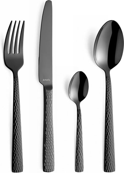 Amefa felicity - noir - set de couverts 24 pièces - 6 personnes